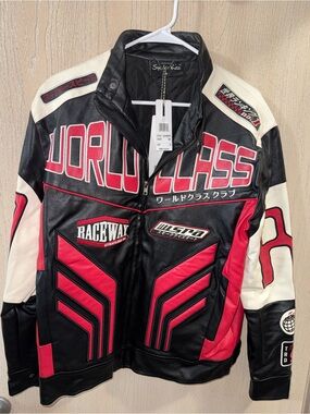 World Class Red & Black Leather Jacket by Smoke rise